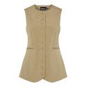 PIECES Tempre Lang Vest - Elmwood