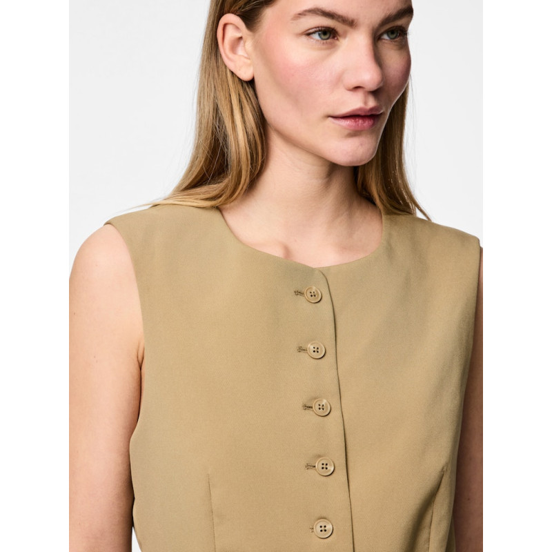 PIECES Tempre Lang Vest - Elmwood