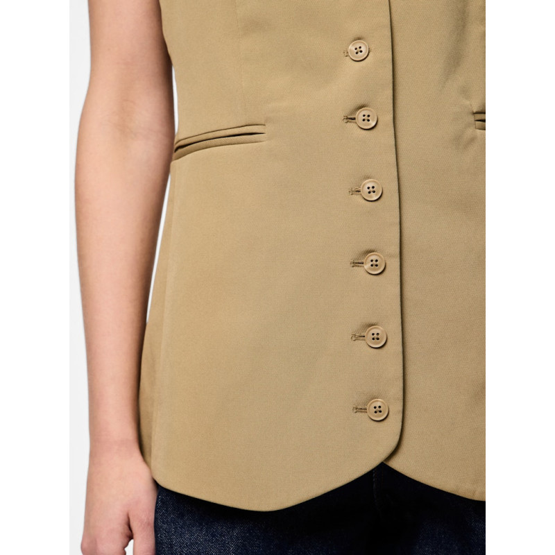 PIECES Tempre Lang Vest - Elmwood