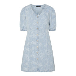 PIECES Feline S/S Denim Kjole / Light Blue Denim
