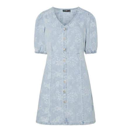 PIECES Feline S/S Denim Kjole / Light Blue Denim