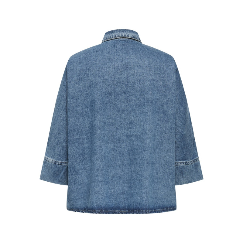 ONLY CARMAKOMA Grace Denim Skjorte - Medium Blue Denim