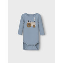 NAME IT BABY Life L/S Bodystocking - Dusty Blue
