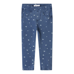 NAME IT MINI Salli Denim Leggings - Medium Blue Denim / Heart