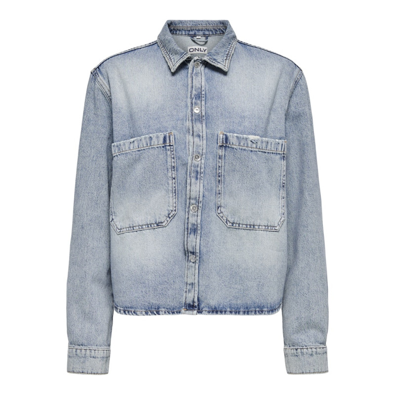 ONLY Cassie L/S Denim Skjorte - Light Blue Denim