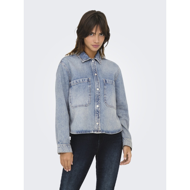 ONLY Cassie L/S Denim Skjorte - Light Blue Denim