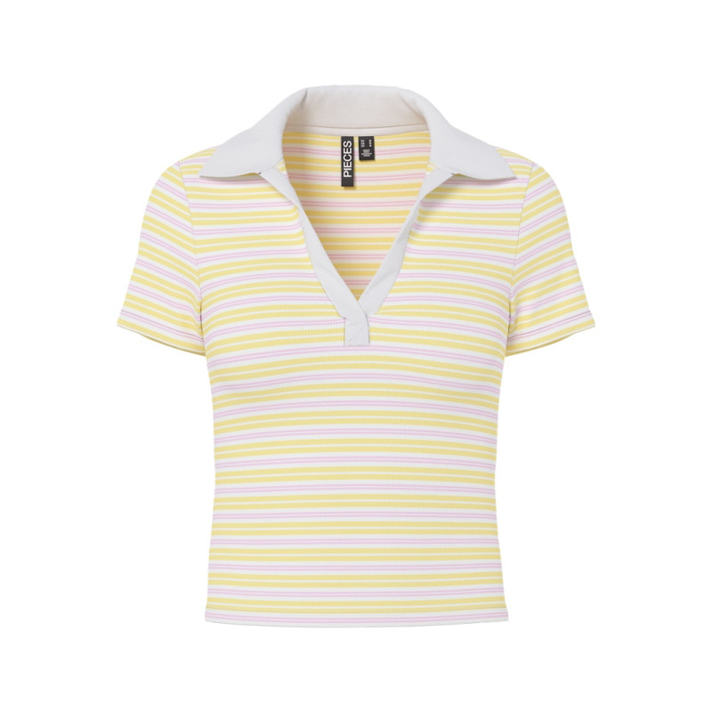 PIECES Jayjay S/S Polo - Pale Banana