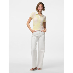 PIECES Jayjay S/S Polo - Pale Banana