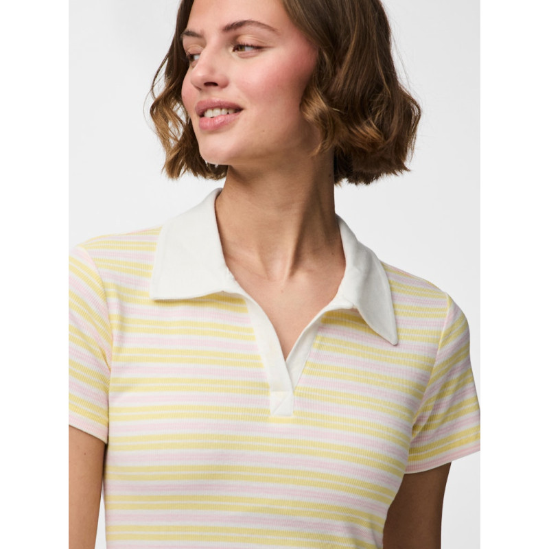 PIECES Jayjay S/S Polo - Pale Banana