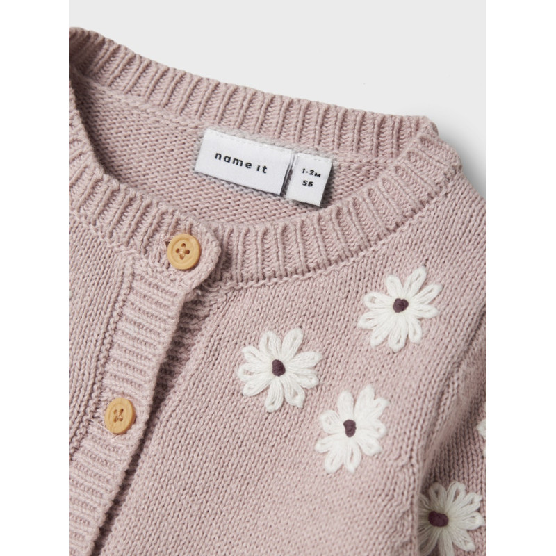 NAME IT BABY Laisy L/S Strik Cardigan - Burnished Lilac