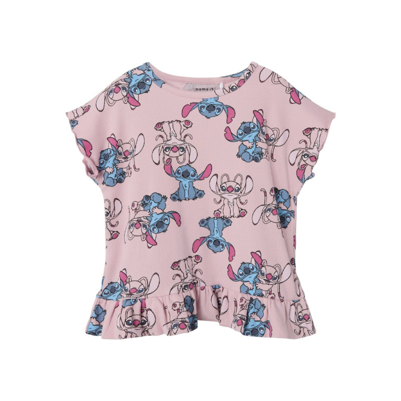 NAME IT MINI Asbina Stitch T-shirt - Cameo Pink
