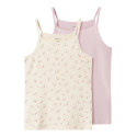 NAME IT KIDS Strap Flower 2-Pak Undertrøjer - Turtledove