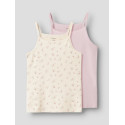 NAME IT KIDS Strap Flower 2-Pak Undertrøjer - Turtledove