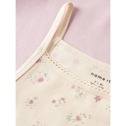 NAME IT KIDS Strap Flower 2-Pak Undertrøjer - Turtledove