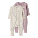 NAME IT BABY Nightsuit FF Heart 2-Pak Natdragt - Summer Sand