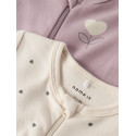 NAME IT BABY Nightsuit FF Heart 2-Pak Natdragt - Summer Sand