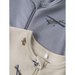 NAME IT BABY Nightsuit FF Airplane 2-Pak Natdragt - Peyote
