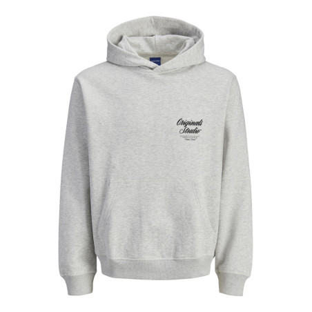 JACK & JONES Norrebro Typo Hoodie - White Melange