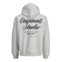 JACK & JONES Norrebro Typo Hoodie - White Melange