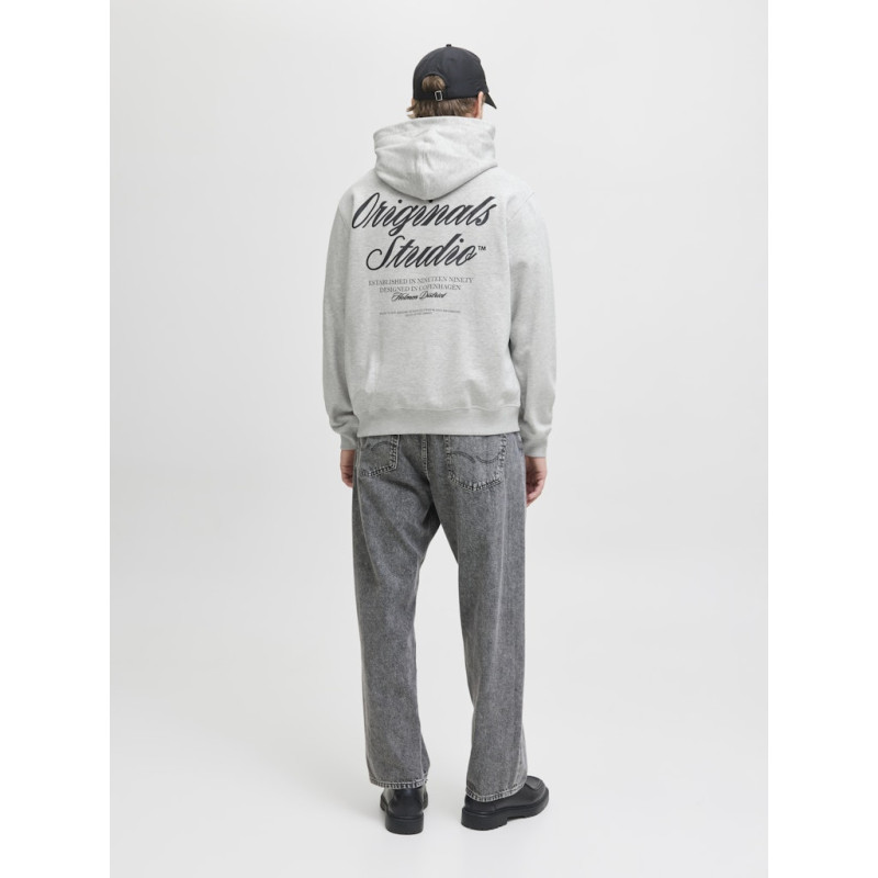 JACK & JONES Norrebro Typo Hoodie - White Melange