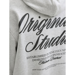 JACK & JONES Norrebro Typo Hoodie - White Melange