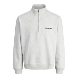 JACK & JONES Norrebro Broderet Sweatshirt - White Melange