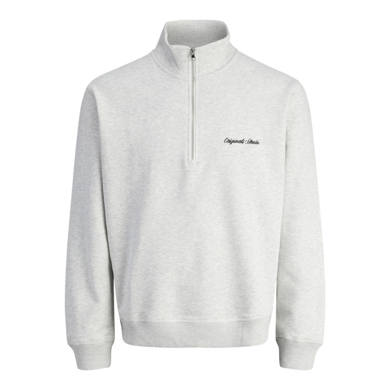 JACK & JONES Norrebro Broderet Sweatshirt - White Melange