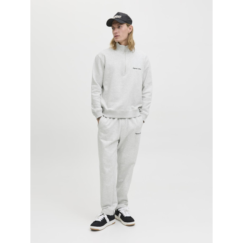 JACK & JONES Norrebro Broderet Sweatshirt - White Melange