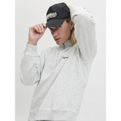JACK & JONES Norrebro Broderet Sweatshirt - White Melange