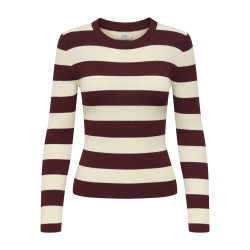 JDY Plum L/S Bluse - Cabernet / Eggnog