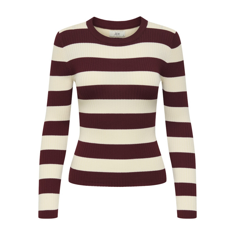 JDY Plum L/S Bluse - Cabernet / Eggnog