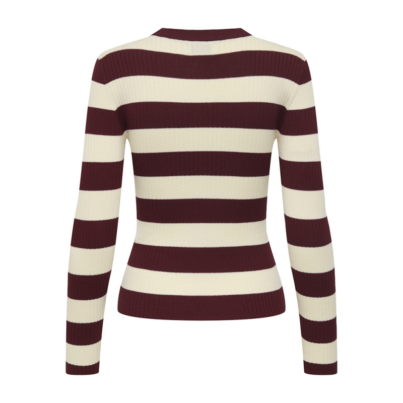 JDY Plum L/S Bluse - Cabernet / Eggnog