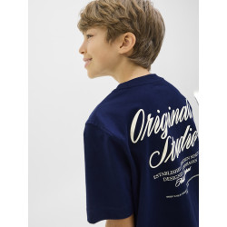 JACK & JONES JUNIOR Norrebro Typo T-shirt - Ocean Cavern