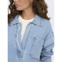 ONLY Birdie L/S Denim Skjorte - Light Blue Denim