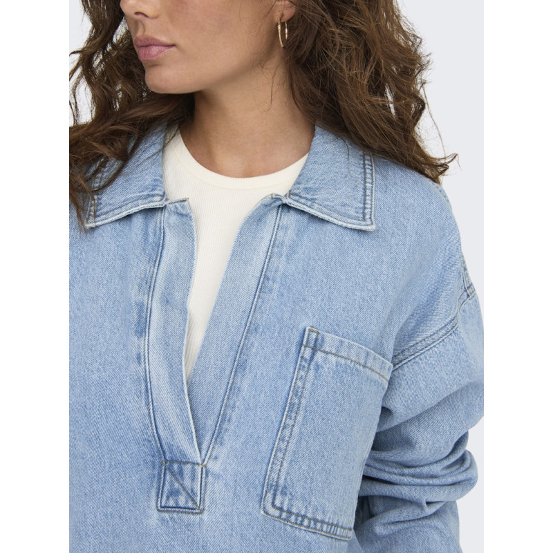 ONLY Birdie L/S Denim Skjorte - Light Blue Denim