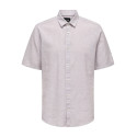 ONLY & SONS Caiden S/S Hør Skjorte - Nirvana