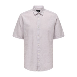 ONLY & SONS Caiden S/S Hør Skjorte - Nirvana