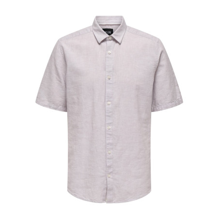 ONLY & SONS Caiden S/S Hør Skjorte - Nirvana