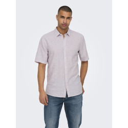 ONLY & SONS Caiden S/S Hør Skjorte - Nirvana