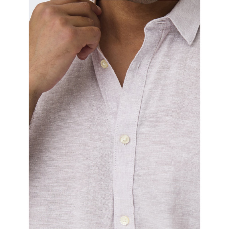 ONLY & SONS Caiden S/S Hør Skjorte - Nirvana