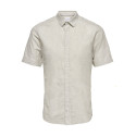 ONLY & SONS Caiden S/S Hør Skjorte - Chinchilla