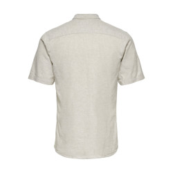 ONLY & SONS Caiden S/S Hør Skjorte - Chinchilla