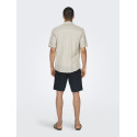 ONLY & SONS Caiden S/S Hør Skjorte - Chinchilla