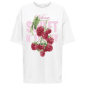 ONLY CARMAKOMA Rosie Oversized T-shirt - Bright White / Sweet n Fruity