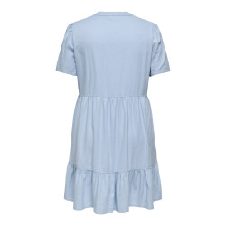 ONLY CARMAKOMA Tiri-Caro S/S Hør Kjole - Cashmere Blue