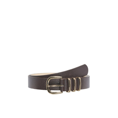 ONLY Viola Imiteret Læderbælte - Seal Brown / Light Gold