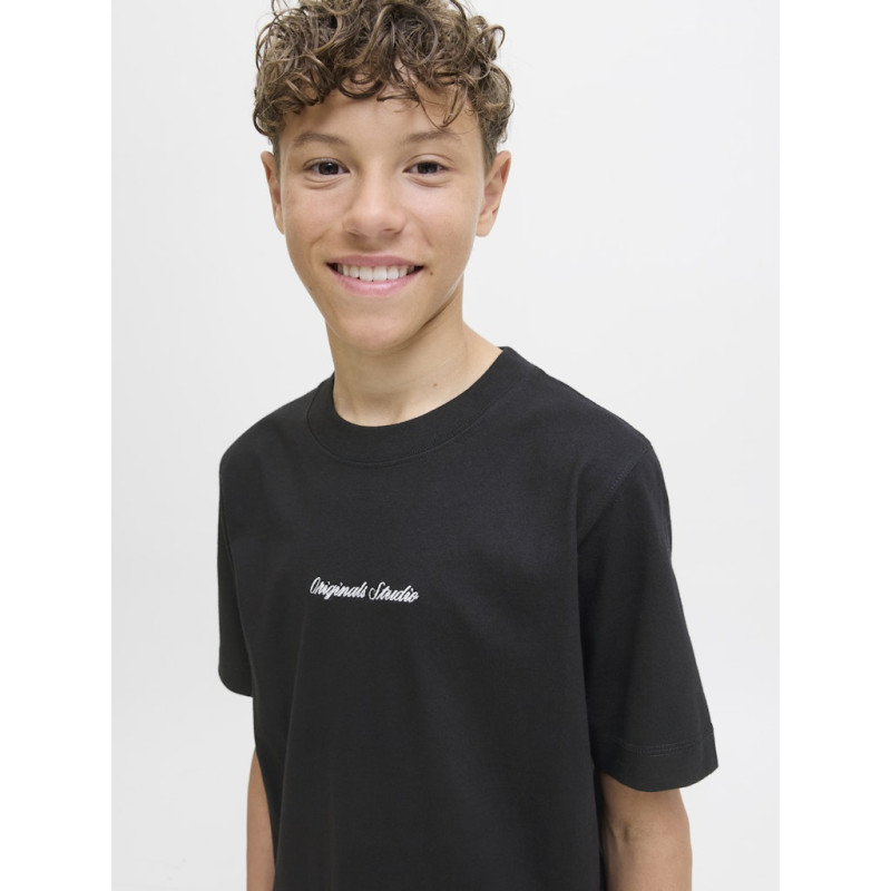 JACK & JONES JUNIOR Norrebro Broderet T-shirt - Sort