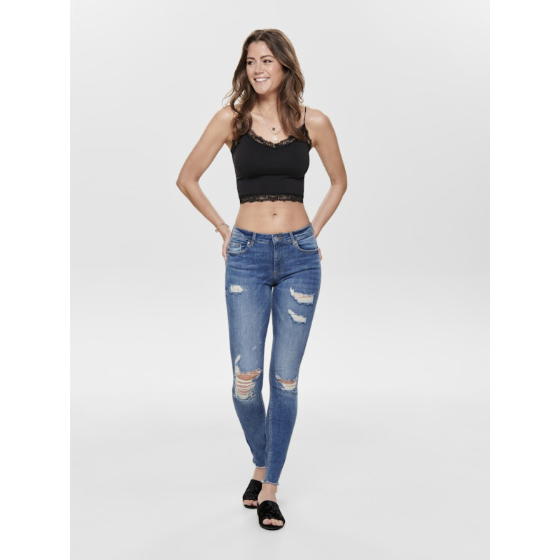 ONLY Vicky Blonde Crop Top - Sort