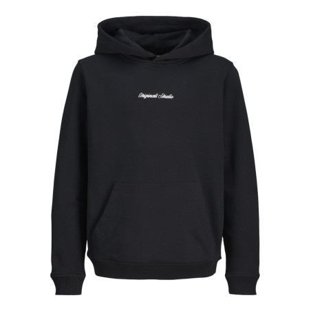 JACK & JONES JUNIOR Norrebro Broderet Hoodie - Sort