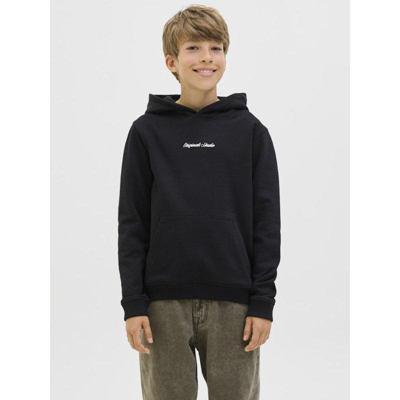 JACK & JONES JUNIOR Norrebro Broderet Hoodie - Sort